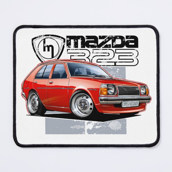 Item preview, Mazda 323 RWD Retro Hatchback Illustration designed and sold by Petrolhead T-Shirts and Art.
