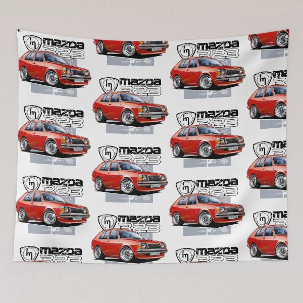 Item preview, Mazda 323 RWD Retro Hatchback Illustration designed and sold by Petrolhead T-Shirts and Art.