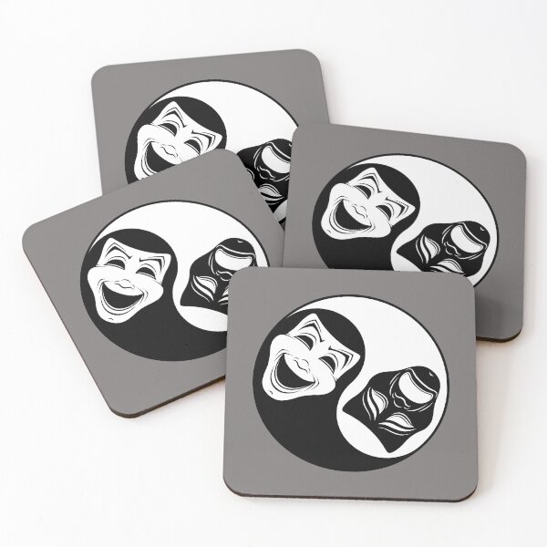 Item preview, Theater Yin Yang Design - Comedy and Tragedy Masks designed and sold by fizzgig.