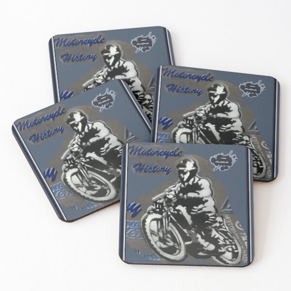 Item preview, Portrait of a riding vintage motorcycle racer designed and sold by marysfarbklecks.
