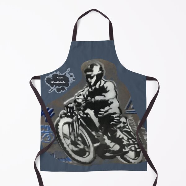 Item preview, Portrait of a riding vintage motorcycle racer designed and sold by marysfarbklecks.