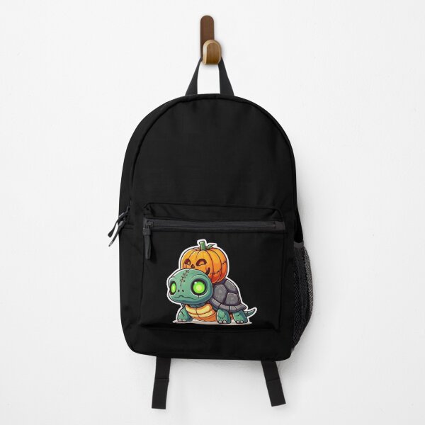 Item preview, Cute Zombie Turtle Halloween Chibi Cartoon | Kawaii Turtle with Cracks, Stitches, Green Eyes & Pumpkin Shell designed and sold by ColorSplash123.