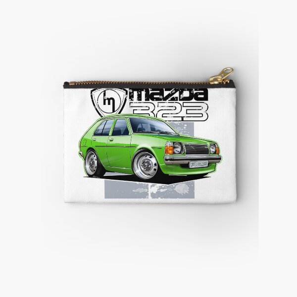 Item preview, Mazda 323 RWD Green Hatchback Illustration designed and sold by Petrolhead T-Shirts and Art.