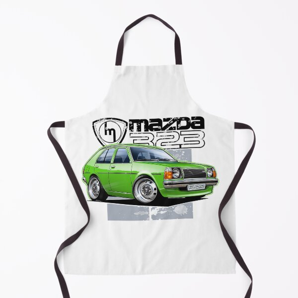 Item preview, Mazda 323 RWD Green Hatchback Illustration designed and sold by Petrolhead T-Shirts and Art.