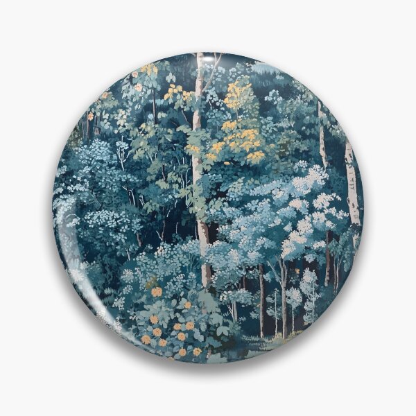 Item preview, French Aubusdon tapestry style blue forest designed and sold by SophieClimaArt.