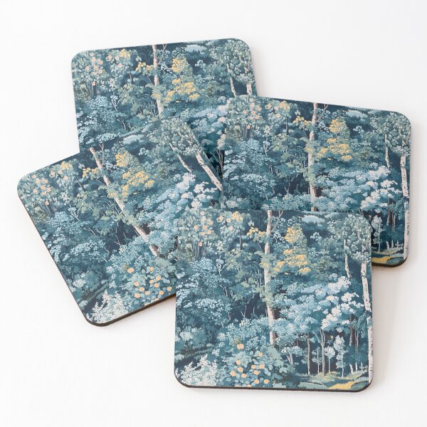 Item preview, French Aubusdon tapestry style blue forest designed and sold by SophieClimaArt.
