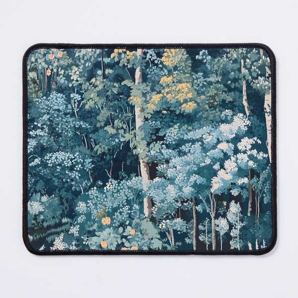 Item preview, French Aubusdon tapestry style blue forest designed and sold by SophieClimaArt.