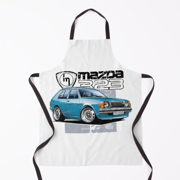 Item preview, Mazda 323 RWD Blue Hatchback Illustration designed and sold by Petrolhead T-Shirts and Art.