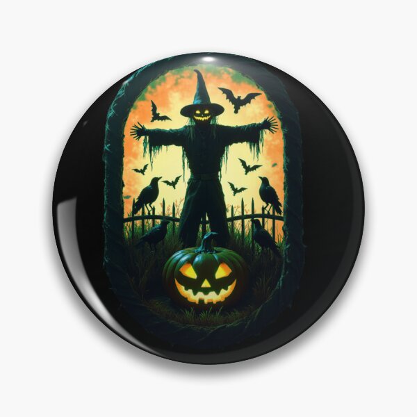 Item preview, A Sinister Scarecrow Under The Fiery Halloween Sky designed and sold by e-camelleone.