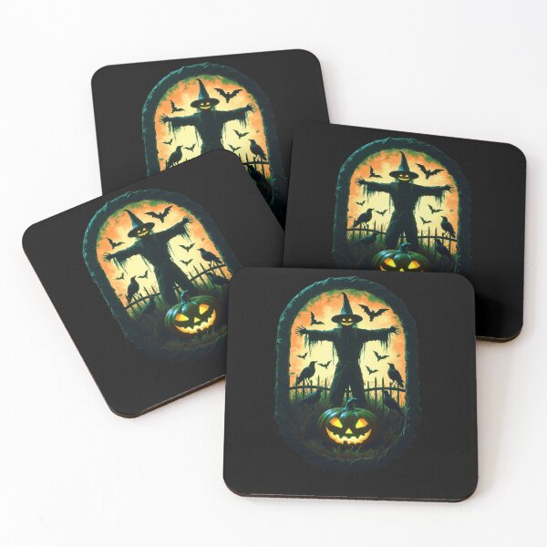 Item preview, A Sinister Scarecrow Under The Fiery Halloween Sky designed and sold by e-camelleone.