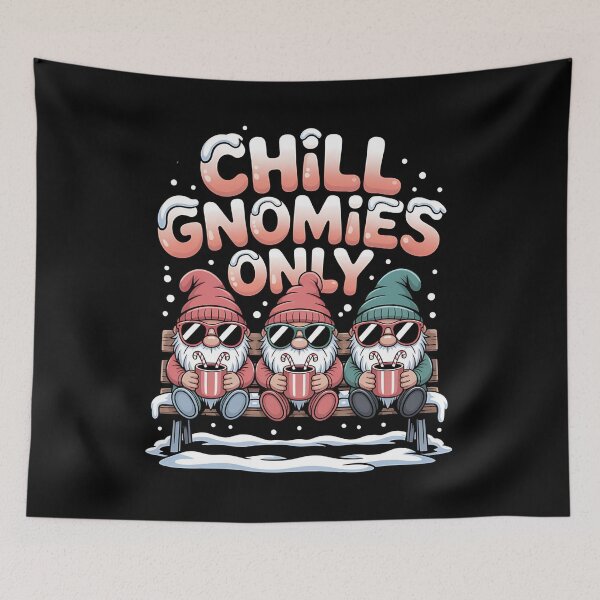 Item preview, chill gnomies - snowball fight gnomes - frosty beard - magical winter gnome - gnome snow angel - winter cabin gnome - holiday season gnome - chilly day gnome - snowflake gnome designed and sold by JansenGS.