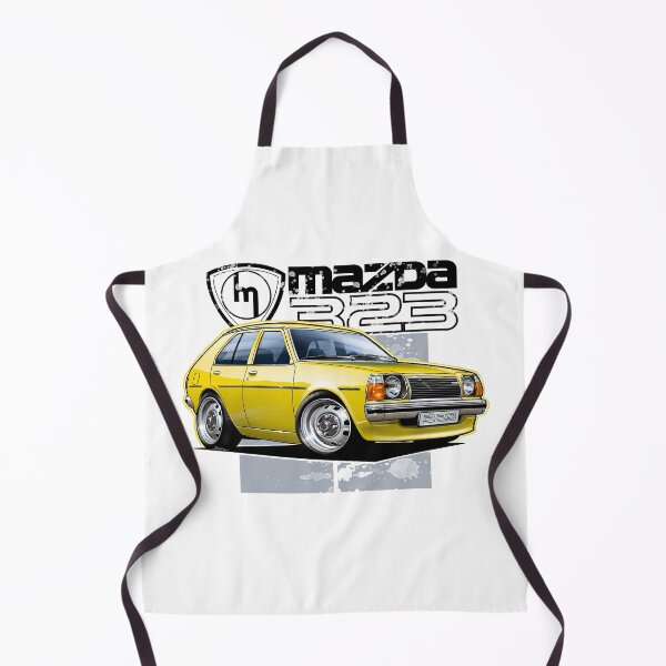 Item preview, Mazda 323 RWD Yellow Hatchback Illustration designed and sold by Petrolhead T-Shirts and Art.