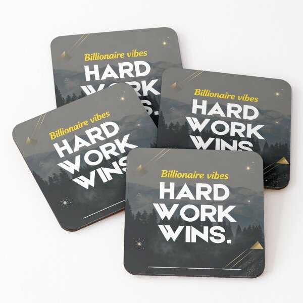 Item preview, Billionaire Vibes Hard Work Wins - Motivational Quote Art designed and sold by GenZFashion000.