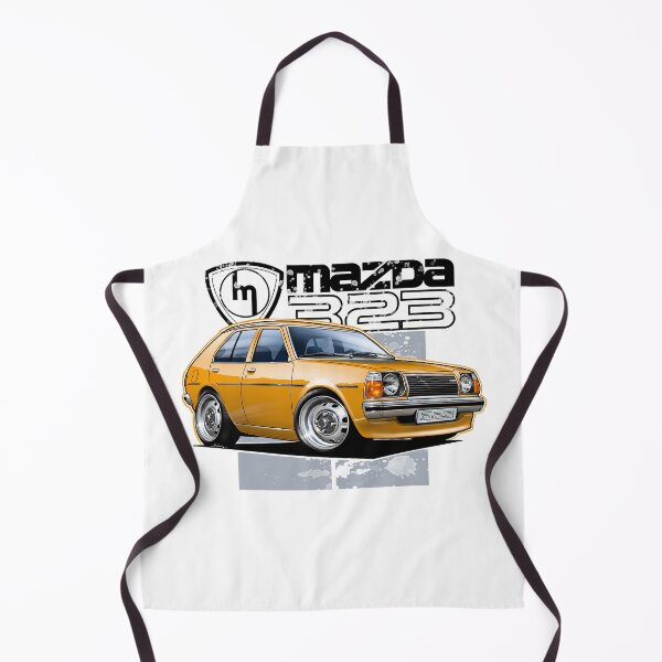 Item preview, Mazda 323 RWD Orange Hatchback Illustration designed and sold by Petrolhead T-Shirts and Art.
