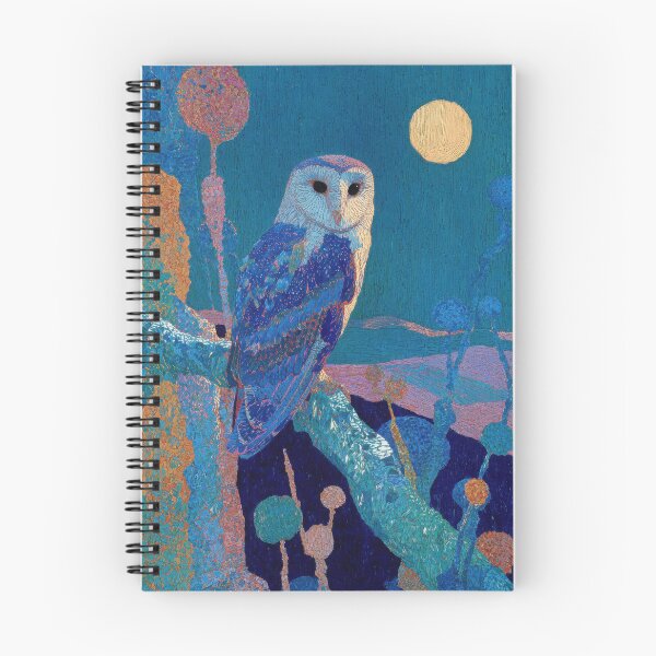 Item preview, Blue owl on a branch in the moonlight designed and sold by ArtHouseNiklas.