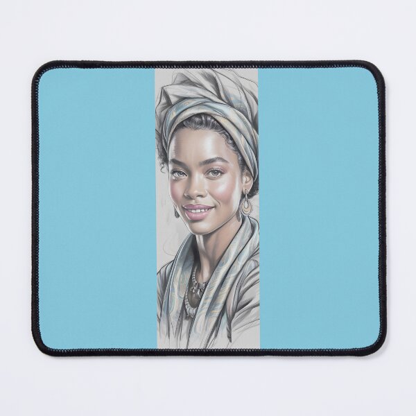 Item preview, Elegant Woman With Headwrap And Scarf Portrait By Merch, Limited Edition designed and sold by COOPERFRINK.
