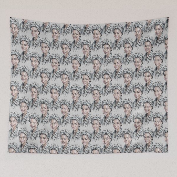 Item preview, Elegant Woman With Headwrap And Scarf Portrait By Merch, Limited Edition designed and sold by COOPERFRINK.