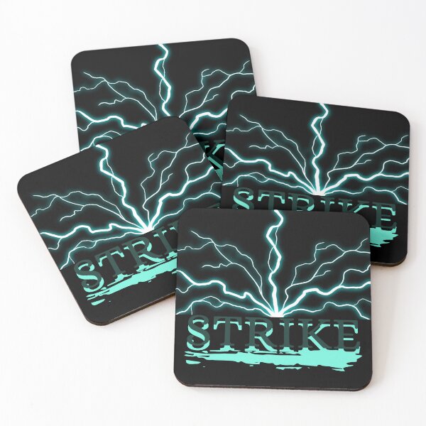 Item preview, "Strike" Black, neon White Lightning, Digital Text Art designed and sold by PlagueTSH.