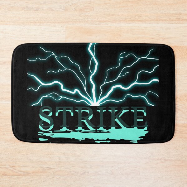 Item preview, "Strike" Black, neon White Lightning, Digital Text Art designed and sold by PlagueTSH.