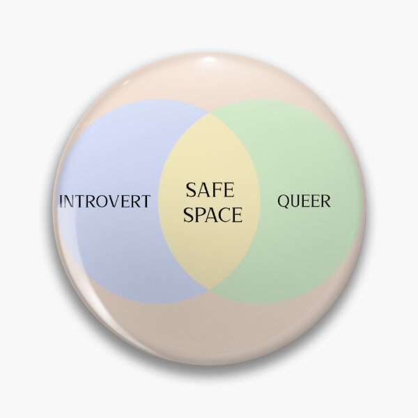 Item preview, Introvert + Queer = Safe Space Venn Diagram  designed and sold by StrictlyPride.
