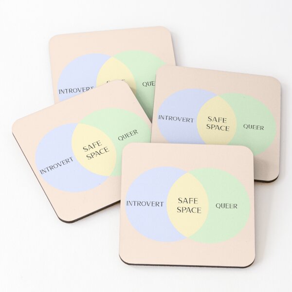 Item preview, Introvert + Queer = Safe Space Venn Diagram  designed and sold by StrictlyPride.
