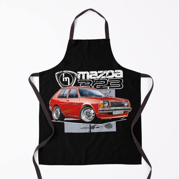 Item preview, Mazda 323 RWD Red Hatchback Illustration (Dark Background) designed and sold by Petrolhead T-Shirts and Art.