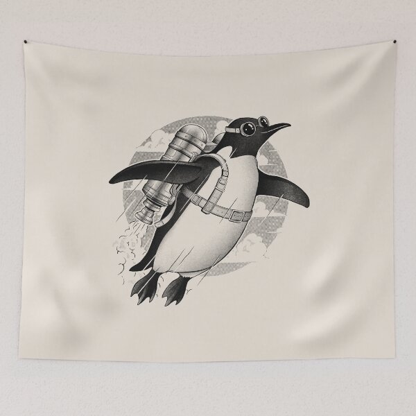 Item preview, Fly high | Flying jet pack Penguin | Funny Penguin designed and sold by Gamma-Ray.