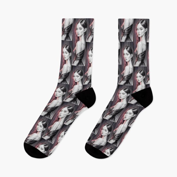 Item preview, Red Accent Noir Woman Portrait By Merch, Limited Edition designed and sold by COOPERFRINK.