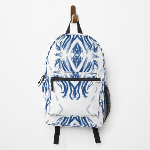 Item preview, Indigo ikat damask abstract navy seamless patterns designed and sold by Fadalazznaz.