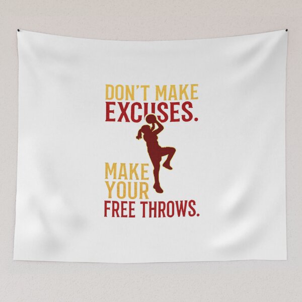 Item preview, Make Your Free Throws T-Shirt – No Excuses Basketball Quote Tee by Zyorakhi Fashion designed and sold by Zyorakhi Fashion.