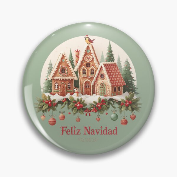 Item preview, Feliz Navidad Gingerbread House Christmas Design – Cozy Holiday Art with Ornaments & Winter Scene designed and sold by AmenAlways.