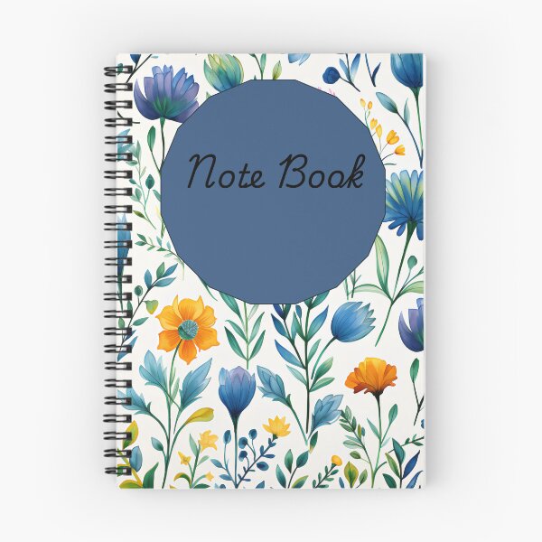 Item preview, floral note book designed and sold by Mashahub.