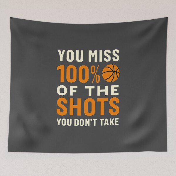 Item preview, You Miss 100% of the Shots You Don’t Take T-Shirt – Motivational Basketball Quote Tee by Zyorakhi Fashion designed and sold by Zyorakhi Fashion.