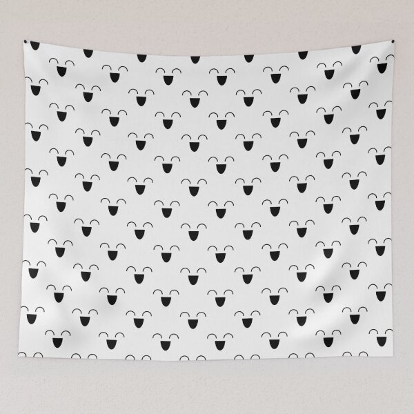 Item preview, Cute kawaii excited face pattern designed and sold by BlushyPrint.