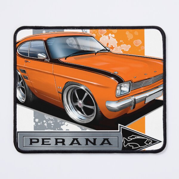 Item preview, Ford Capri Perana Cartoon Illustration Orange – Classic Muscle Car Art designed and sold by Petrolhead T-Shirts and Art.