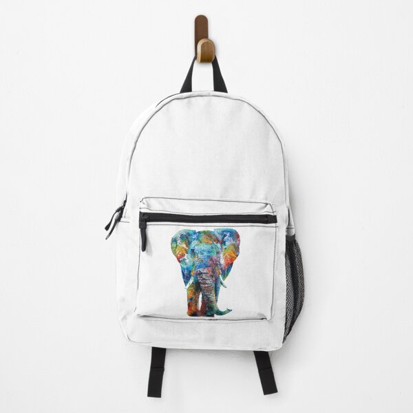 Item preview, Colorful Elephant Art On White designed and sold by Sharon Cummings Art.