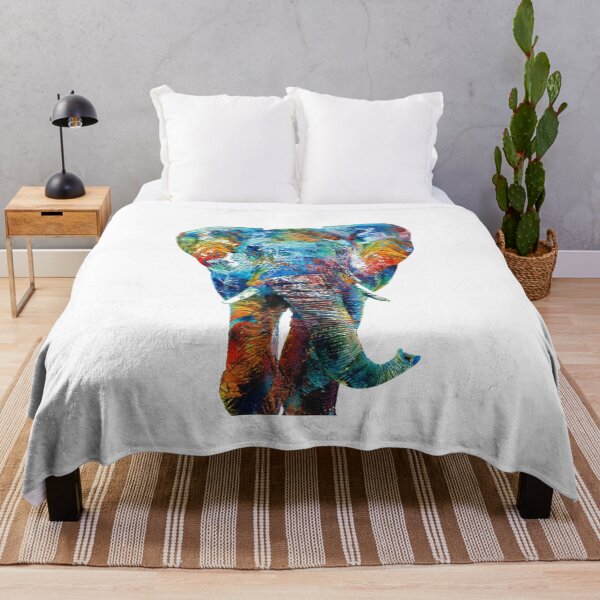 Item preview, Colorful Elephant Art On White designed and sold by Sharon Cummings Art.