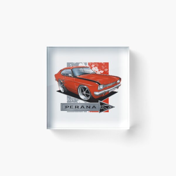 Item preview, Ford Capri Perana Cartoon Illustration Red – Classic Muscle Car Art designed and sold by Petrolhead T-Shirts and Art.