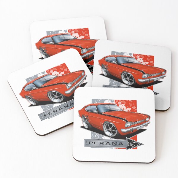 Item preview, Ford Capri Perana Cartoon Illustration Red – Classic Muscle Car Art designed and sold by Petrolhead T-Shirts and Art.
