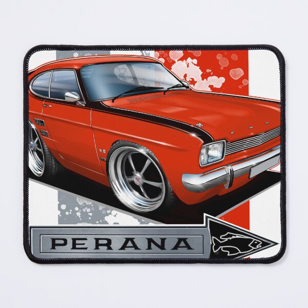 Item preview, Ford Capri Perana Cartoon Illustration Red – Classic Muscle Car Art designed and sold by Petrolhead T-Shirts and Art.