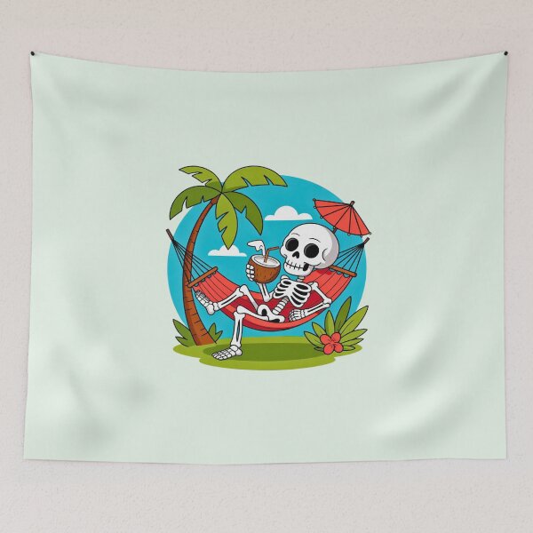 Item preview, Skeleton in Hammock with Coconut designed and sold by VibrArtco.
