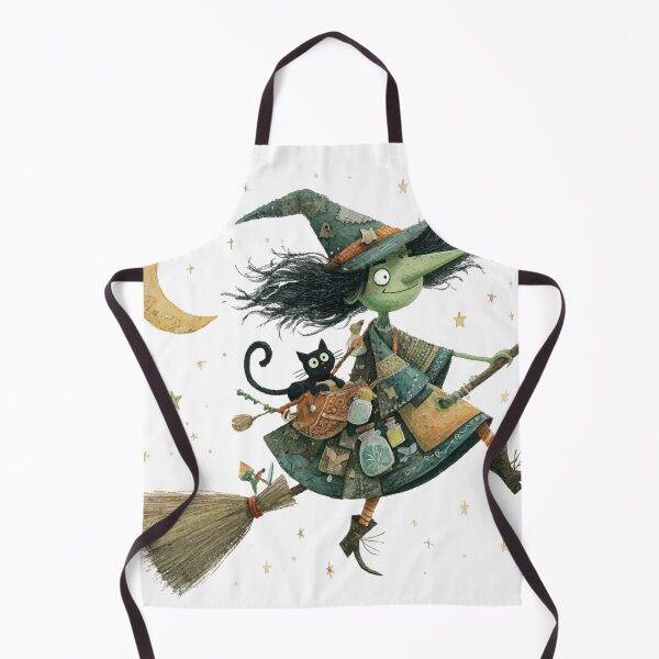 Item preview, Witch and cat upon her broom designed and sold by MendaciousMina.