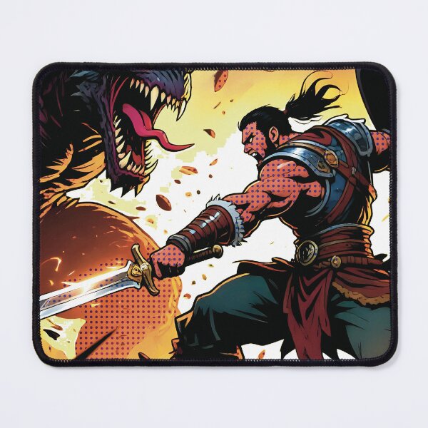 Item preview, Epic Dragon Battle - Warrior vs Monster Fantasy Art designed and sold by Origen88.