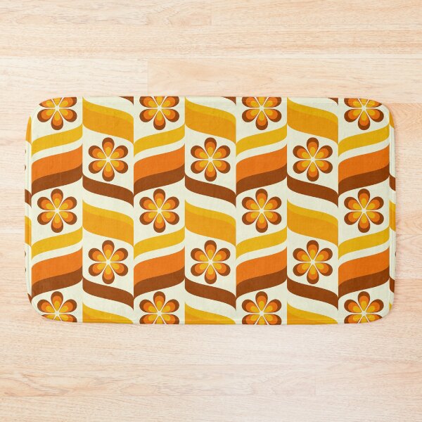 Item preview, 1970s Groovy Flowers Waves Warm Earth Tone Bg Beige Textured designed and sold by miavaldez.