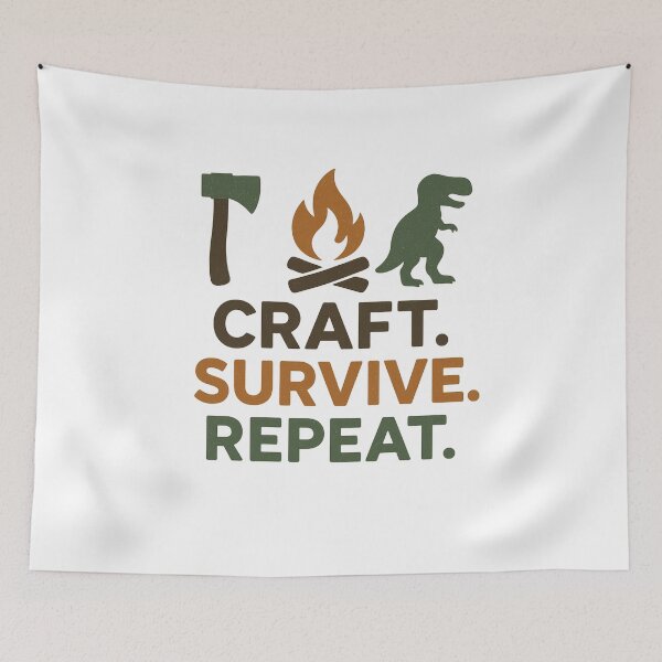 Item preview, Craft Survive Repeat Vintage Survival Gamer T-Shirt designed and sold by fadouades.