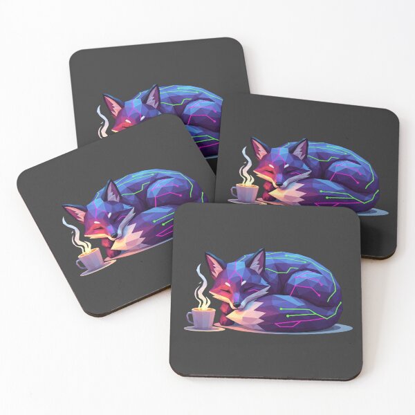 Item preview, Cozy Cute Cyberpunk Fox Nap - Low Poly Futuristic Comfort Art designed and sold by EnziGartig.