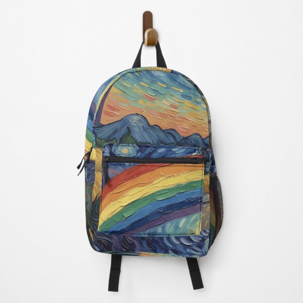 Item preview, Starry Rainbow Night – Van Gogh Style Vision of Hope, Colorful Abstract Art designed and sold by DreamiCanvas.