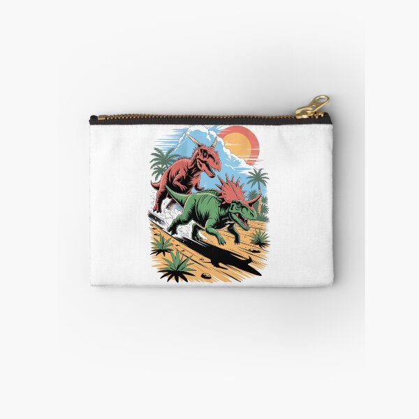 Item preview, Pachyrhinosaurus racing past a Carnotaurus designed and sold by Diesel Drinking Dinosaurs.