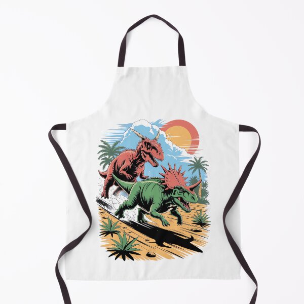 Item preview, Pachyrhinosaurus racing past a Carnotaurus designed and sold by Diesel Drinking Dinosaurs.