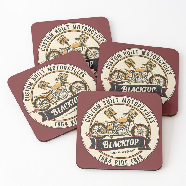 Item preview, Vintage Bobber Motorcycle Emblem | Blacktop Custom Bike Garage Graphic designed and sold by UrbanPopDesigns.